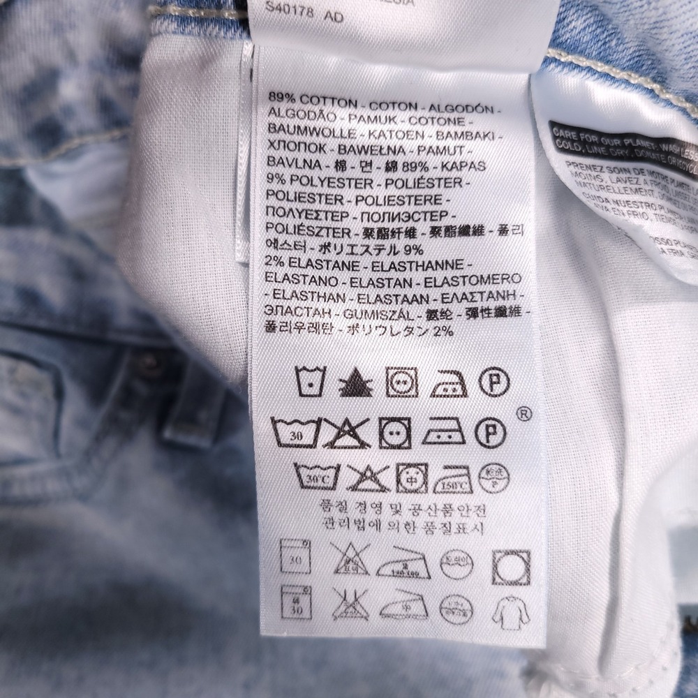 LEVIS 711 Jeans Size 30 Skinny Mid Rise Light Acid Wash Stretch Denim - Picture 7 of 14